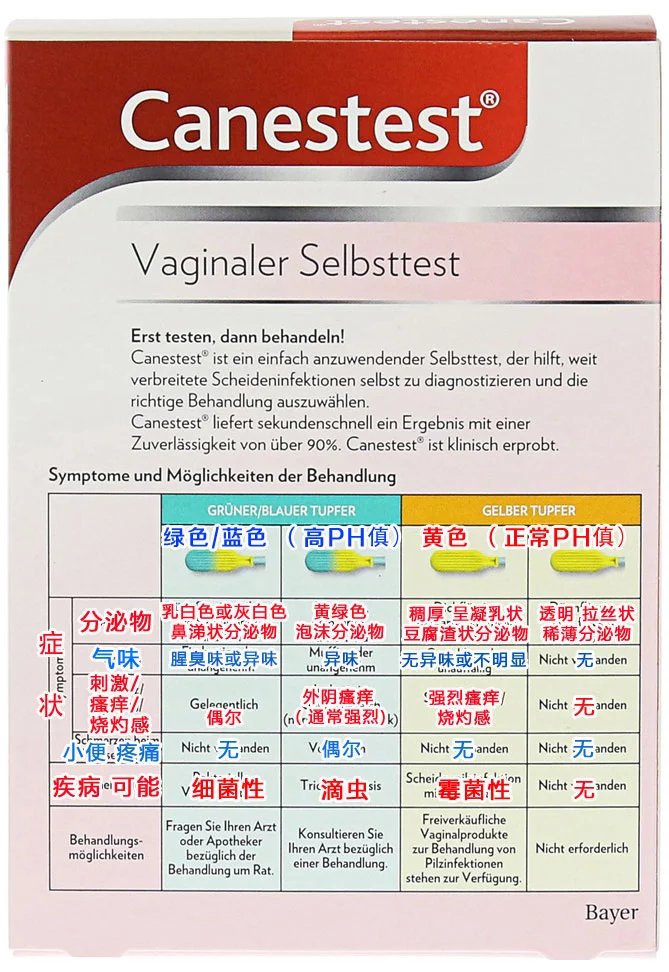 德国拜耳 canestest霉菌滴虫妇科自检棒PZN:11139907,201802011517448762158040.jpg,第2张