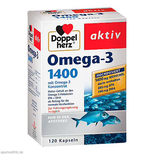 Doppelherz 双心深海鱼油 Omega-3 1400mg胶囊