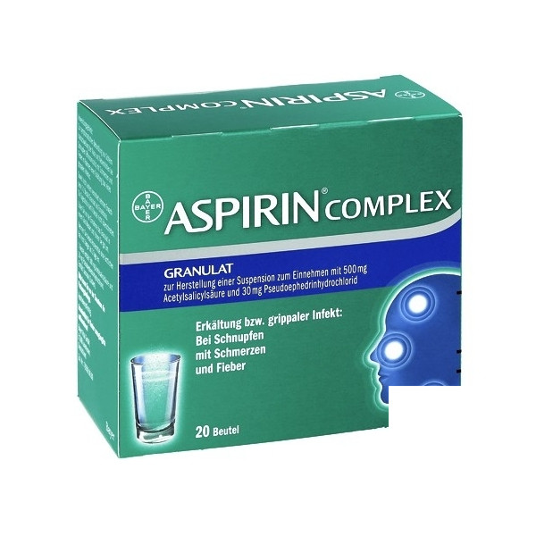 德国Aspirin 阿司匹林综合缓释冲剂 (20 stk) PZN:04114918