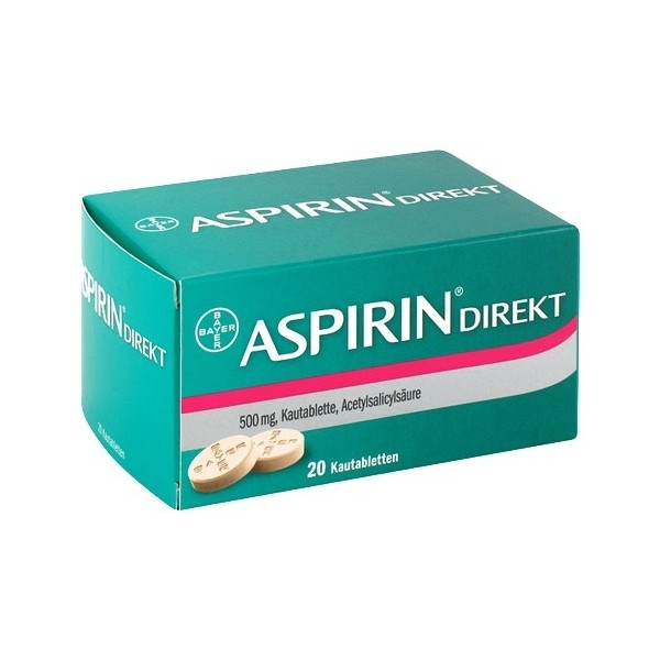 ASPIRIN 阿司匹林 乙酰水杨酸止痛退热咀嚼片 20片 PZN:04356254