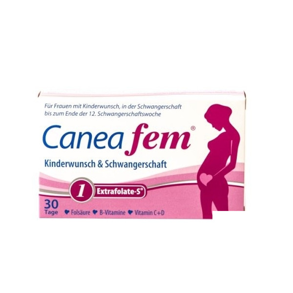 CANEAFEM 叶酸1段 Extrafolate-S孕期备孕必备 30粒 PZN:12778101
