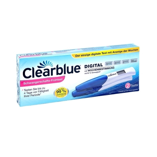 Clearblue 可丽蓝 早早孕电子验孕笔 2支 可测怀孕周数 PZN:01107881