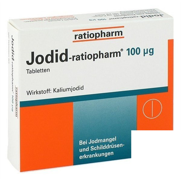 JODID RATIOPHARM 100UG 德国Ratiopharm100 微克碘补充片 PZN:04619156,德国代购,第1张