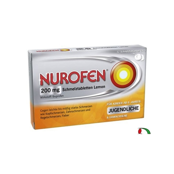 德国NUROFEN 200mg 布洛芬柠檬味含片 12片 缓解疼痛 退烧 PZN:02547582,德国代购,第1张