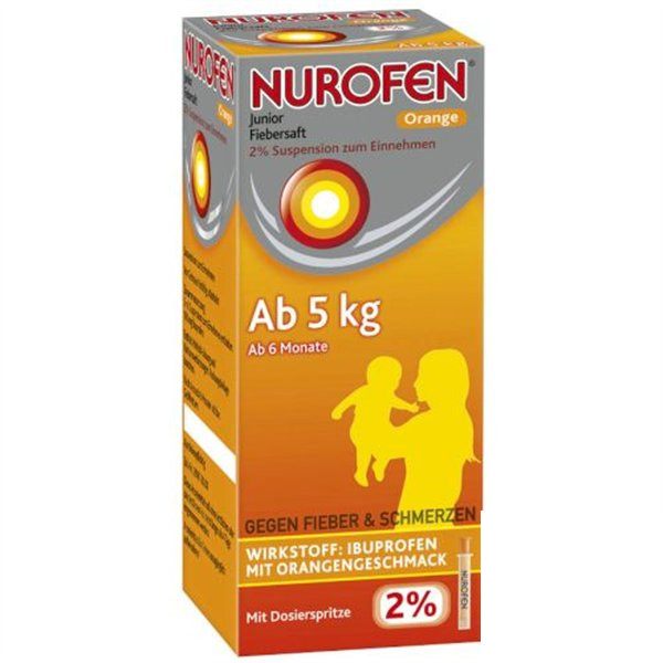 布洛芬糖浆NUROFEN JUNIOR FIEB 2%ORAN PZN:06789419,德国代购,第1张