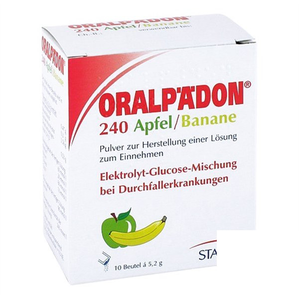 德国ORALPAEDON电解质水 儿童口服液 （香蕉味）ORALPAEDON 240 APFEL BANAN PZN:02563032