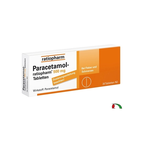 PARACETAMOL 500mg 扑热息痛消炎止痛退烧片 20片 PZN:01126111