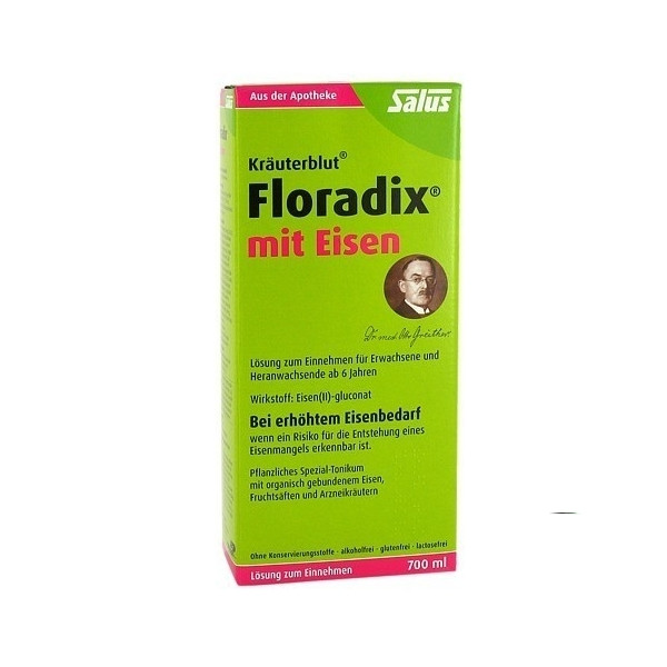 Salus Floradix mit Eisen 铁元 补铁补气补血抗疲劳 700ml PZN:00382102,德国代购,第1张