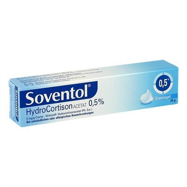 德国SOVENTOL醋酸氢化可的松0.5％乳膏SOVENTOL HYDROC ACETAT0.5% PZN:10714350,德国代购,第1张