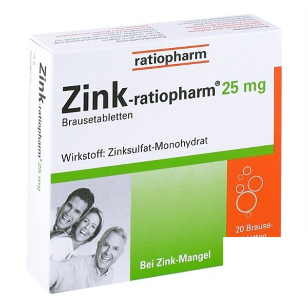 ZINK RATIOPHARM 25MG Ratiopharm® 25 mg补锌泡腾片 PZN:00813252,德国代购,第1张