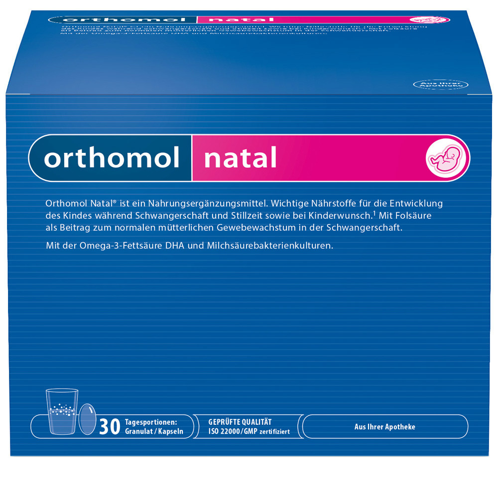 Orthomol 奥适宝 孕妇叶酸+综合维生素营养胶囊+冲剂 组合装