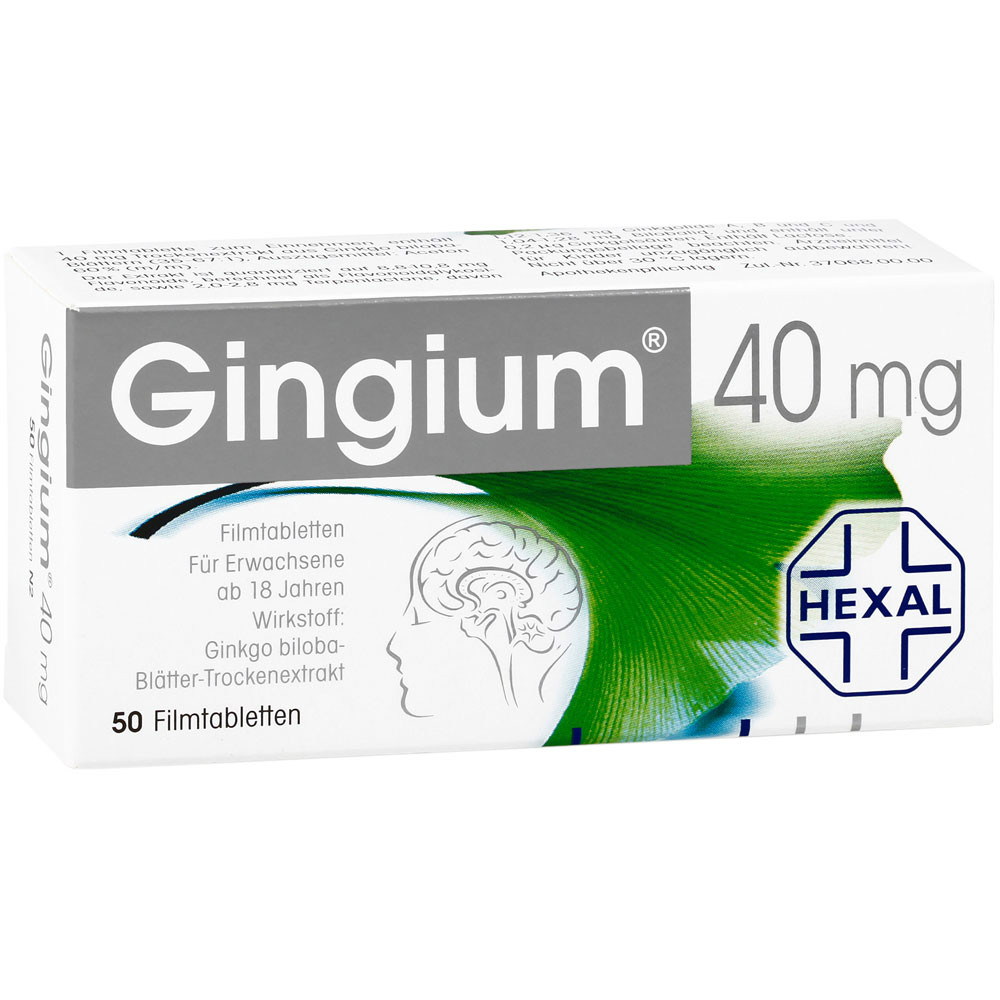 Hexal Gingium 银杏40mg防记忆力衰退精神不集中耳鸣头晕头部不适胶囊 50粒/盒,ddepin,第1张